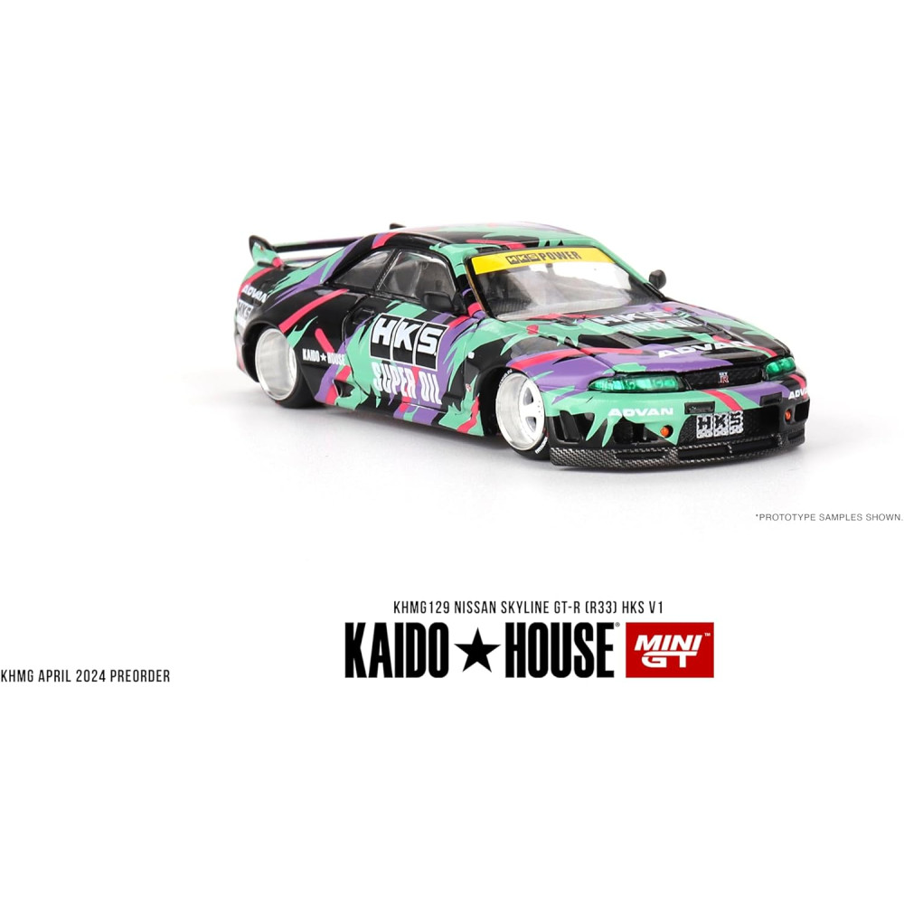 Машинка Mini GT x Kaido House Collab Nissan Skyline GT-R (R33) HKS